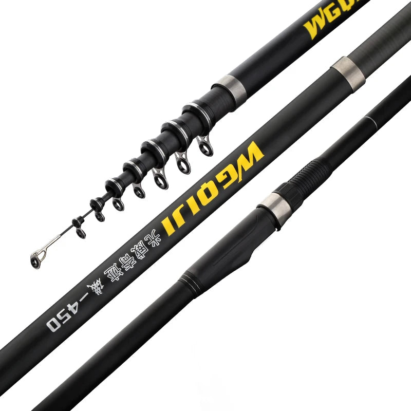 Power Telescopic Ocean Rock Fishing Rod High Quality 3.6m-6.3m Superhard Carbon Fiber Spinning Fishing Rod  Necessary