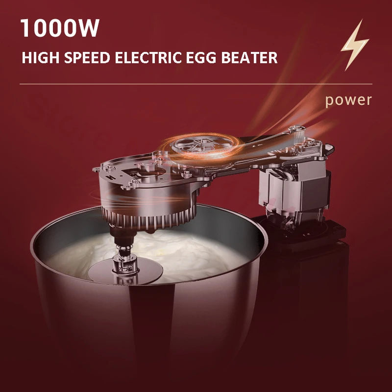 New 4.5L/1000W Chef Machine Electric Dough Mixer Cream Blender Whisk Egg Beater Cake Dough Bread Mixer Maker