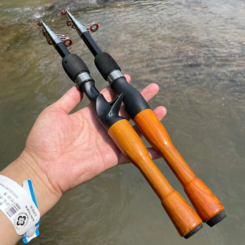 Telescopic Fishing Rod Carbon Maximum Resistance: 8 KG Mini Portable  Metal Reel Fishing Combination Rod Combo