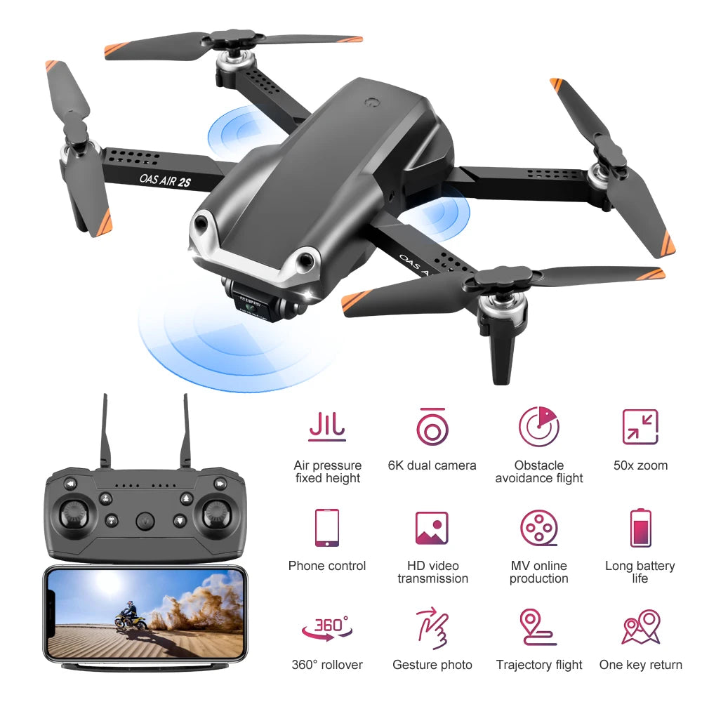 EBORUI Z608 RC Quadcopter 3 sides Avoid Abstacles WiFi FPV 4K HD Camera Altitude Hold Return Home Foldable RC Drone Toy RT