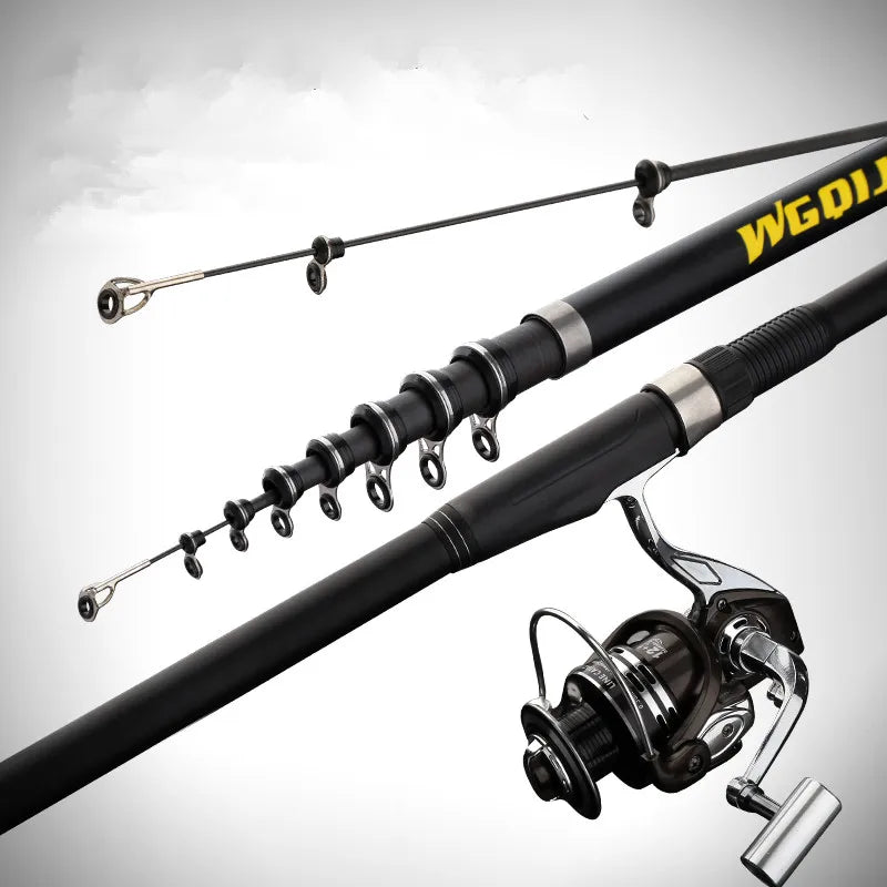 Power Telescopic Ocean Rock Fishing Rod High Quality 3.6m-6.3m Superhard Carbon Fiber Spinning Fishing Rod  Necessary