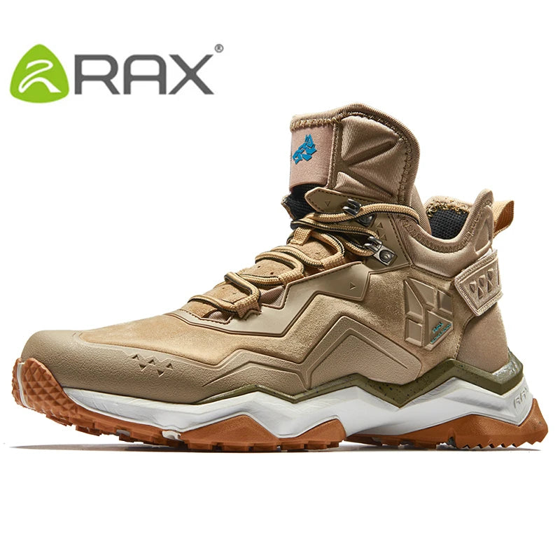 RAX Men Waterproof Hiking Boots Lightweight Professional Outdoor Mountain Shoes Antiskid Trekking Boots Men Shock Absorption