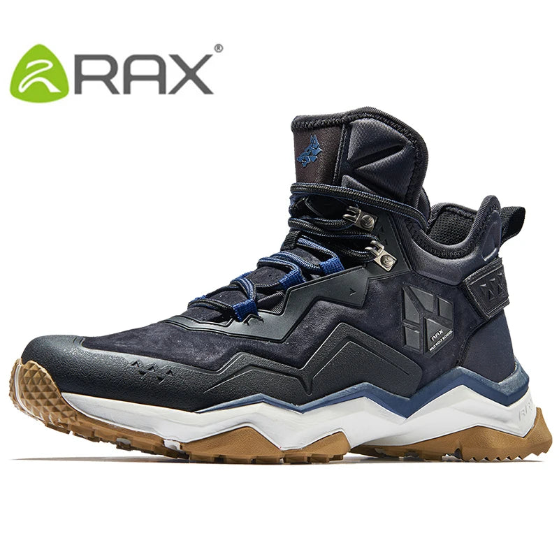 RAX Men Waterproof Hiking Boots Lightweight Professional Outdoor Mountain Shoes Antiskid Trekking Boots Men Shock Absorption