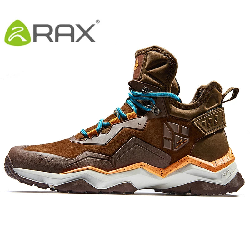 RAX Men Waterproof Hiking Boots Lightweight Professional Outdoor Mountain Shoes Antiskid Trekking Boots Men Shock Absorption