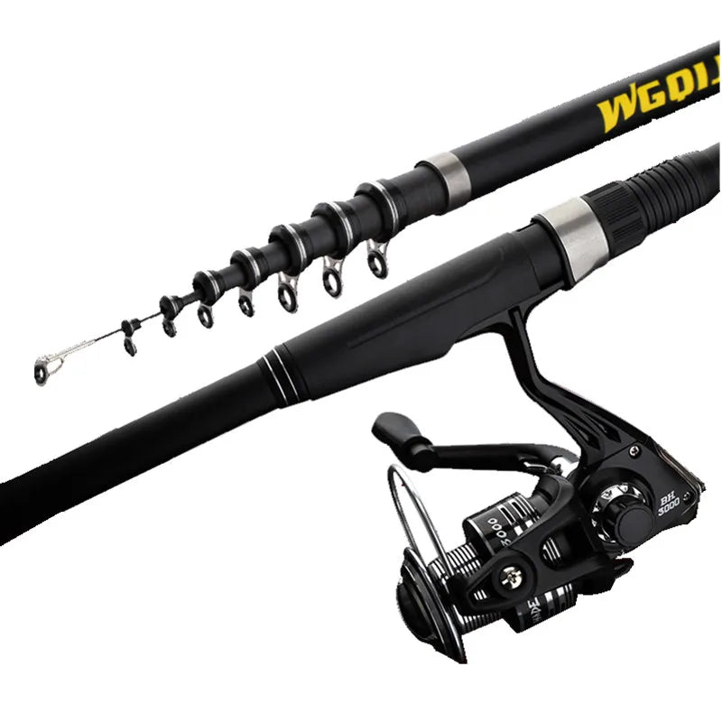 Power Telescopic Ocean Rock Fishing Rod High Quality 3.6m-6.3m Superhard Carbon Fiber Spinning Fishing Rod  Necessary