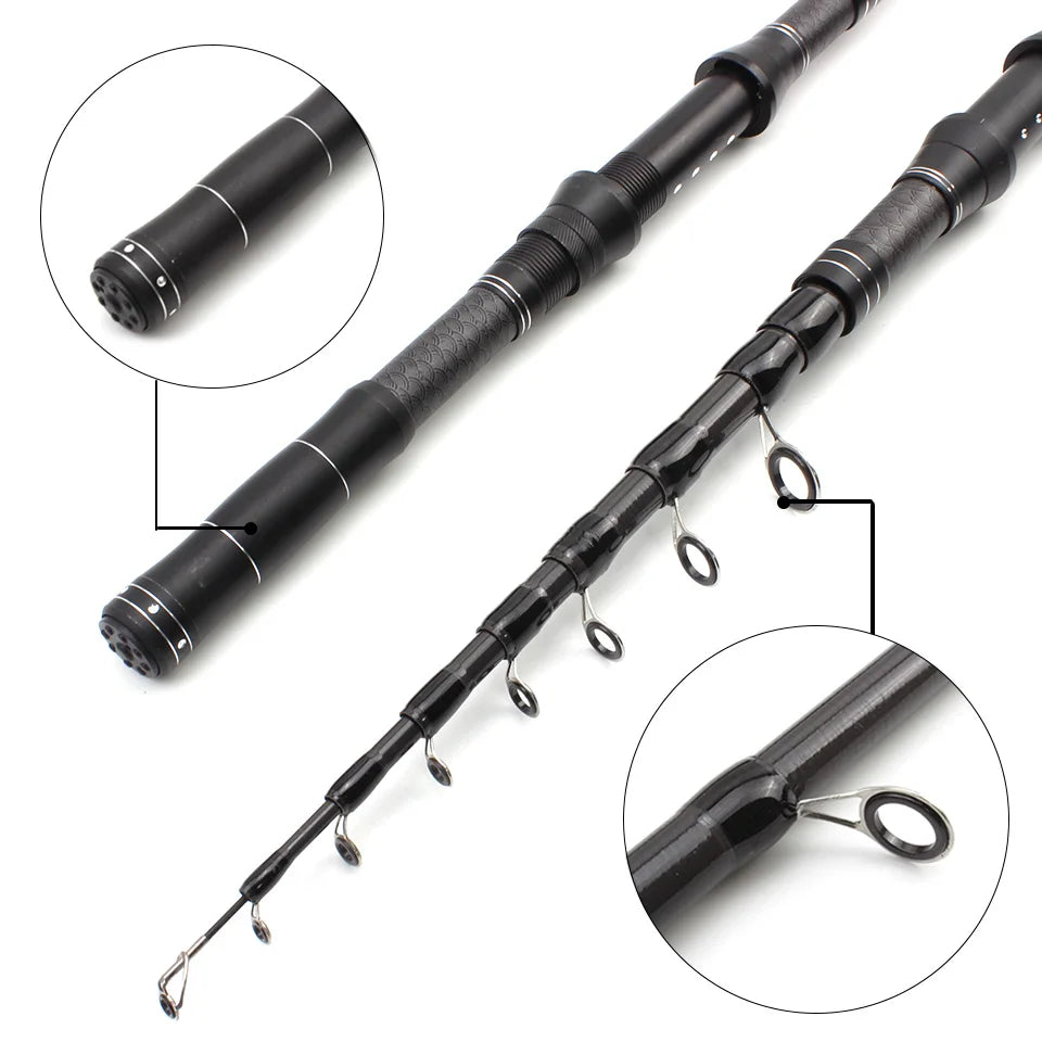 NEW 1.8m-3.0m Multifunction Spinning Rod carbon fishing fish pole telescopic Travel fishing rod ultrashort Fishing Tackle