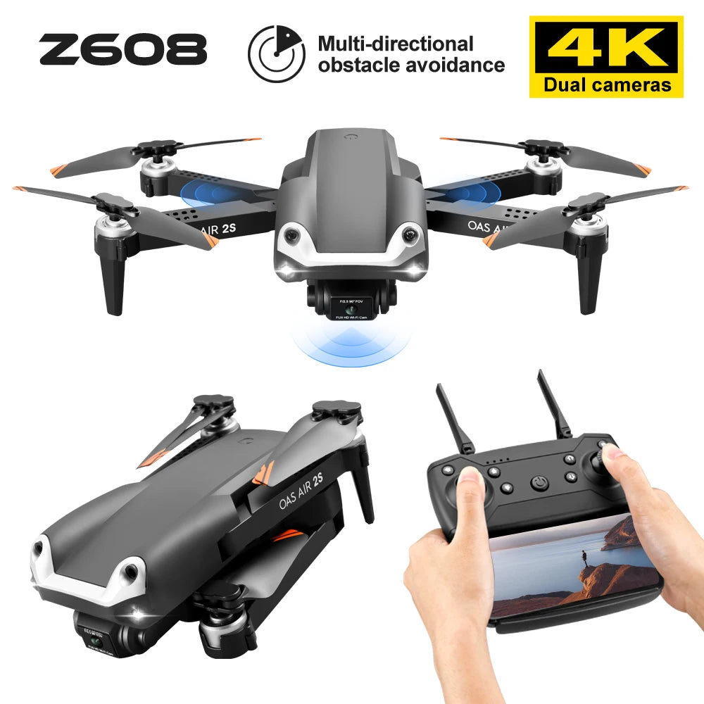 EBORUI Z608 RC Quadcopter 3 sides Avoid Abstacles WiFi FPV 4K HD Camera Altitude Hold Return Home Foldable RC Drone Toy RT