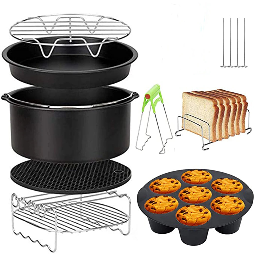 8pcs/set 7 Inch / 8 Inch Air Fryer Accessories Fit all Airfryer machine 3.73.7 4.2 5.3 5.8QT