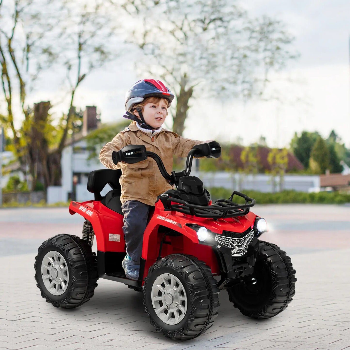 Costway 12V Kids Ride On ATV Electric 4-Wheeler Quad 2 Speeds w/ Mp3 & Headlights Red