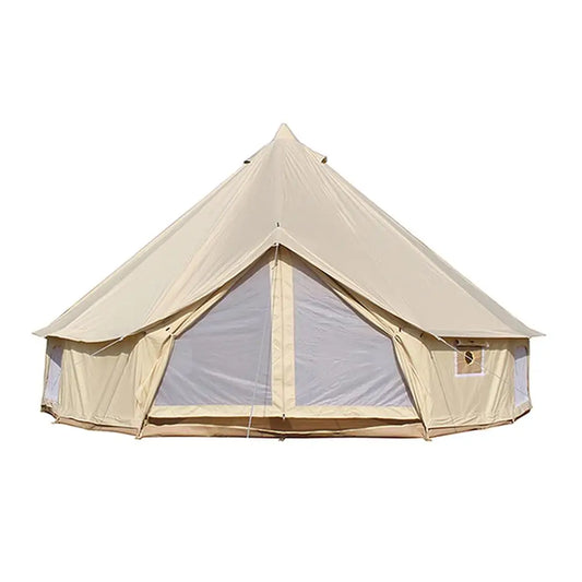 Luxury Outdoor Camping and Glamping Yurt Tent Breathable 100% Cotton Canvas Bell Tent with Stove Jack