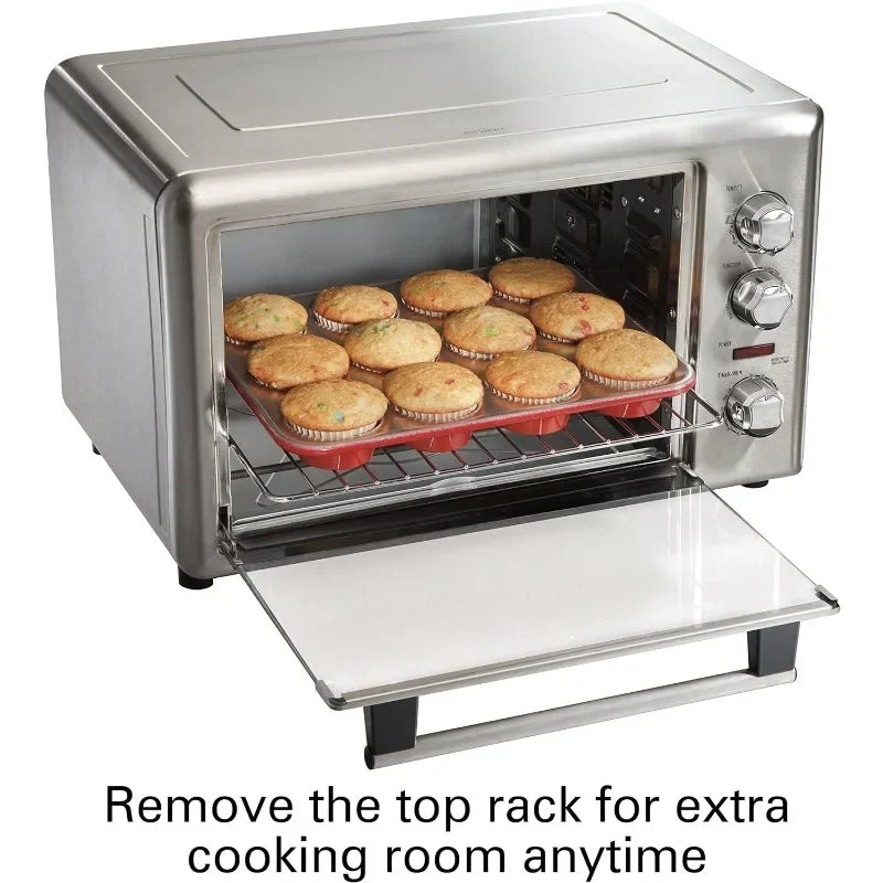 Hamilton Beach 31107D Convection Countertop Toaster Oven with Rotisserie, Extra-Large, Black and Stainless