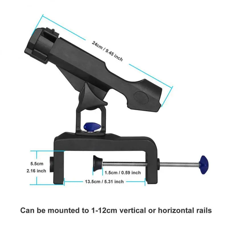 360 Degrees Fishing Rod Holder Boat Kayak Rotatable Swivel Fishing Rod Holder Device Swivel Side Rail Mount Kits Tackle Bracket