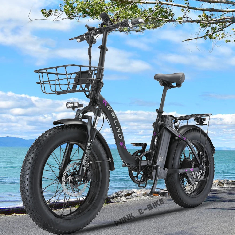 Electric Bike for Adults Foldable 1000W Ebike 20" x 4.0 Fat Tire Step-Thru Electric Bicycle 48V 20AH Removable Battery E Bike