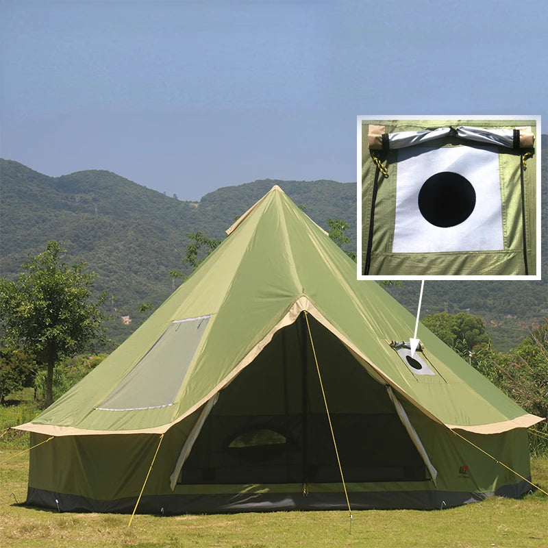 4Meters Glaming Luxury Mongolia Yurt Family Travel Hiking Antistorm Outdoor Camping Castle Tent Silver Coated UV Function