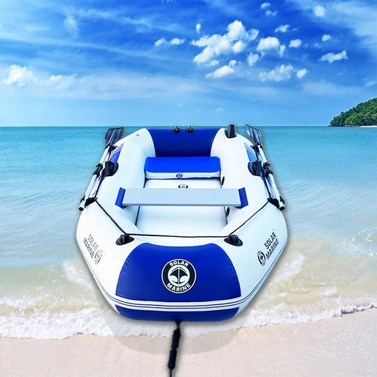 Solar Marine Kayak Canoe Inflatable Boat with Air Mat Floor Include Free Accessories Oars Pump Gifts for Christmas New Year