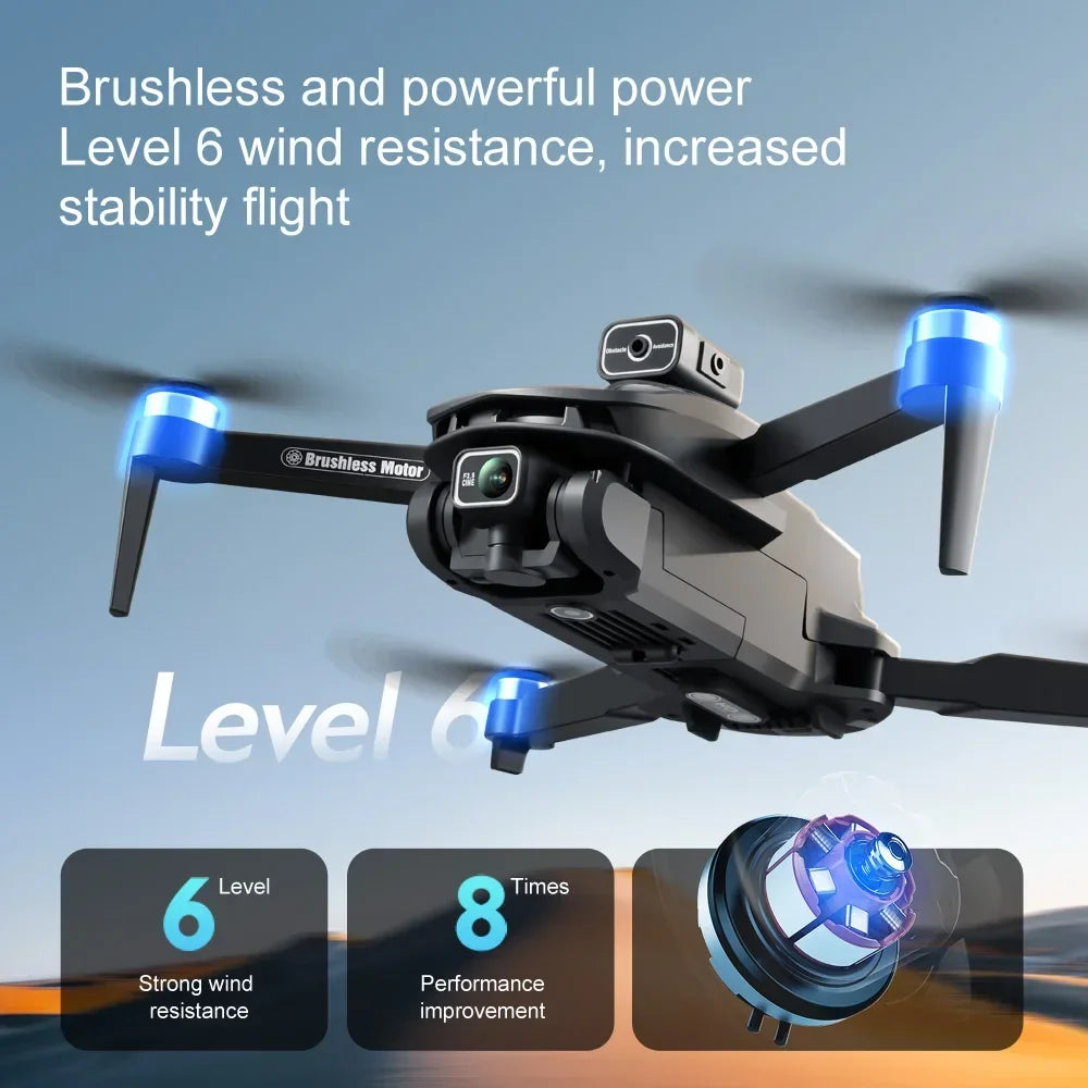 New 2024 V168 GPS Drone 4K Professinal 8K HD Dual Camera Wide Angle Optical Flow Localization Brushless Motor RC Quadcopter 3KM