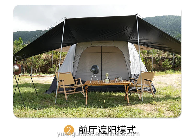 Outdoor Camping portable popup Tent With 2 Rooms Waterproof Extra Large Space 8-10 Persons Family luxury big camping Tent