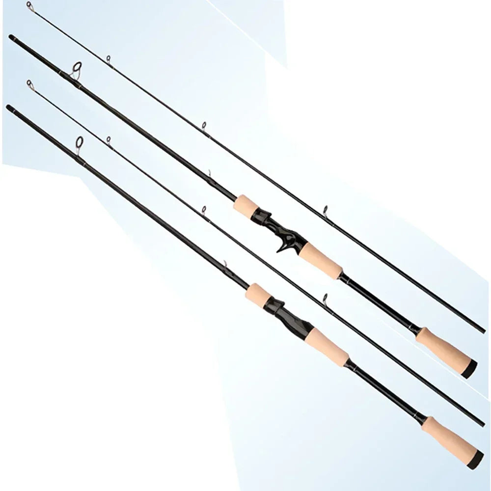 2 Sections Lure Fishing Rods Carbon Fiber ML Tips Spinning/Casting Pole 1.65m/1.8m Bait WT8-25g with SIC Ceramic Guide Ring