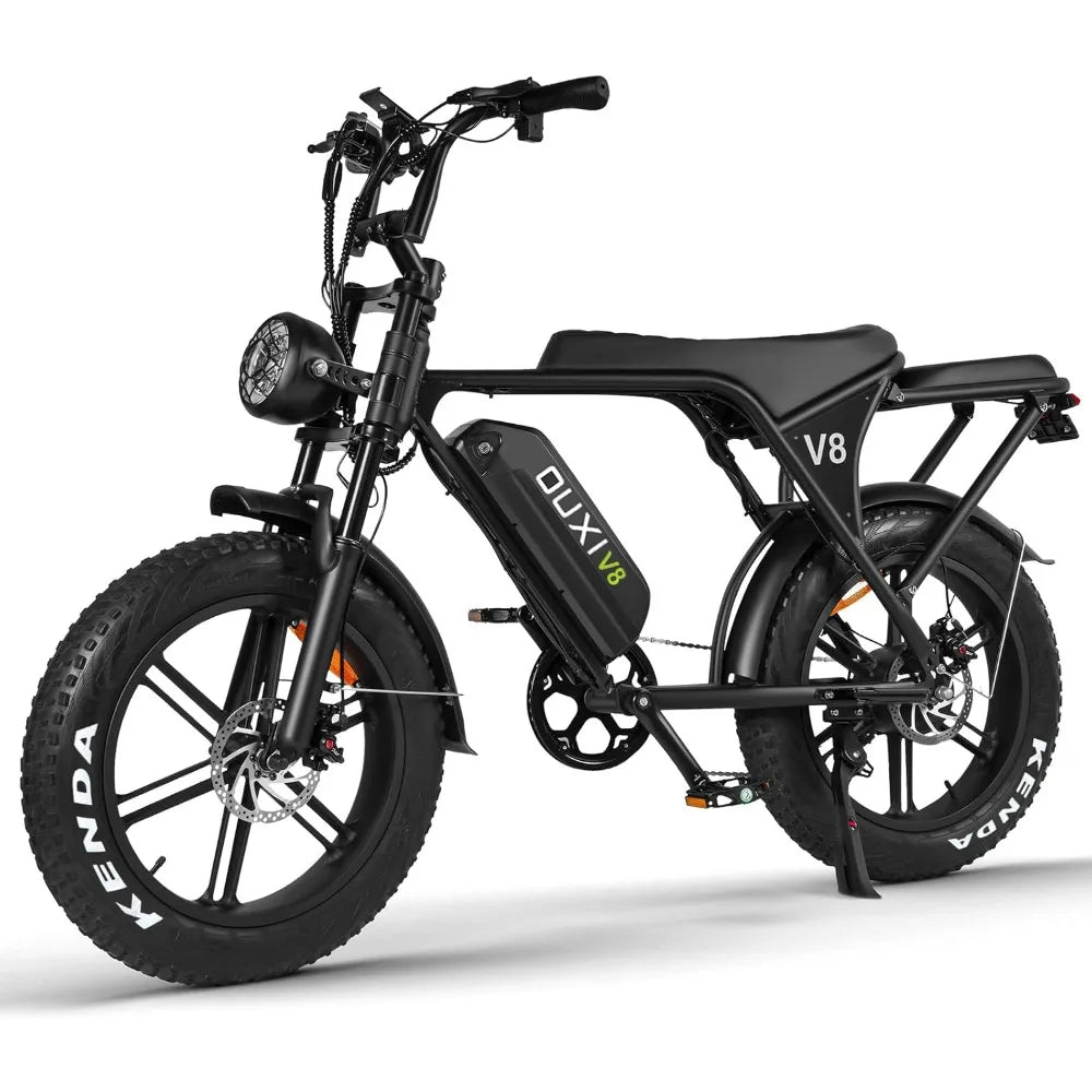 V8 Electric Bike Adults, Electric Mountain Bike with 750W Motor 48V 15Ah Removable Larger Battery 31MPH 20'' Fat Tire E Bike