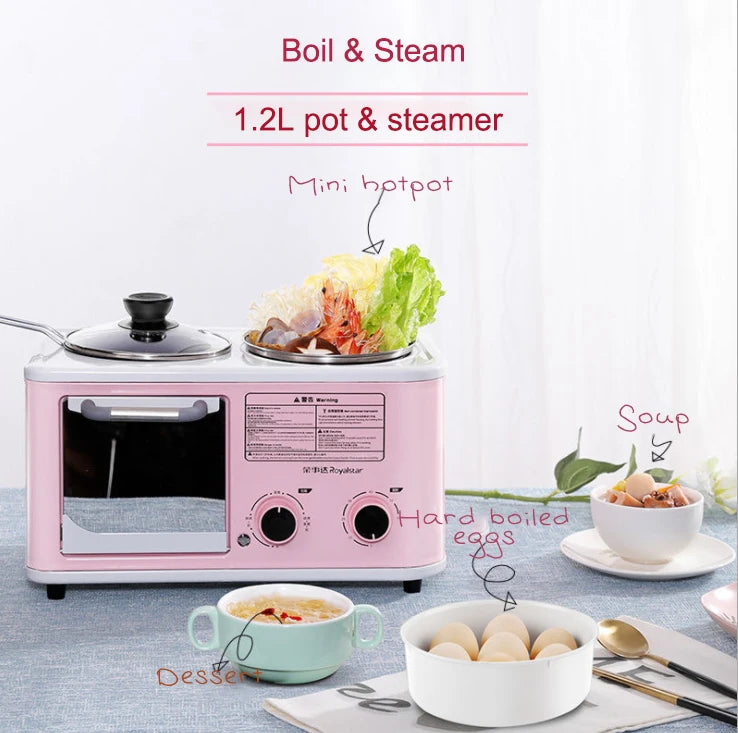 Hot Sale  Multi-Function family size 3 In 1 Toaster Oven Coffee Maker Mini Breakfast Machine