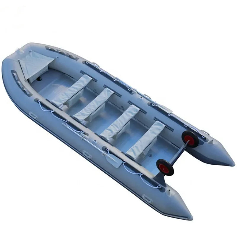 Inflatable Canoe rubber boat  fishing boat 4.3m / 14ft aluminium bottom boat 10 person