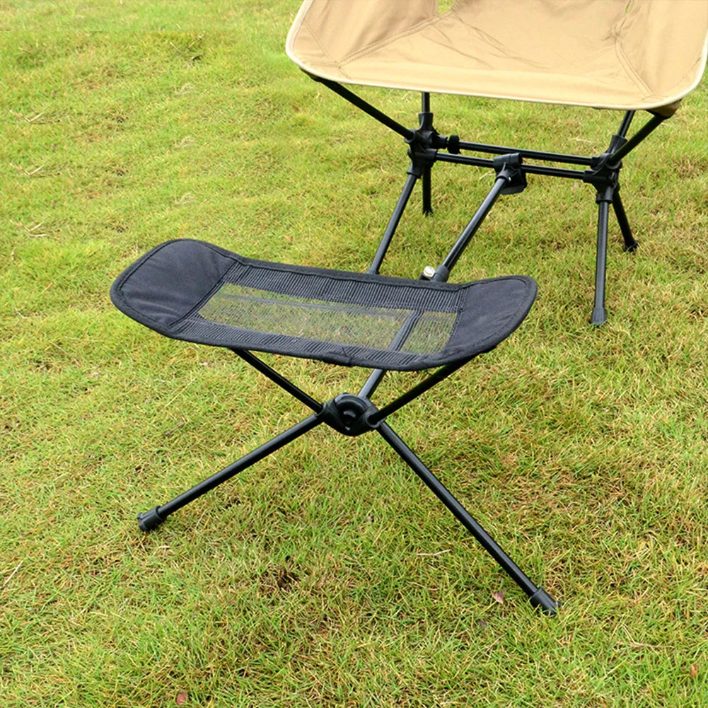 Portable Folding Retractable Footrest Leg Rest Non Slip Camping Chair Kit Moon Chair Foot Support for Reclining Swing Moon Beach