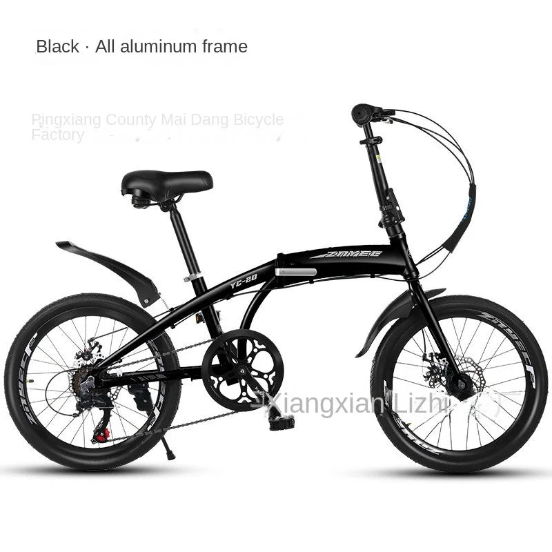 SKIG Aluminium Alloy 20 inch Folding Shift Bicycle Men's and Women's Adult Student Quick Bike pedal bisiklet bisiklet kiz cocuk