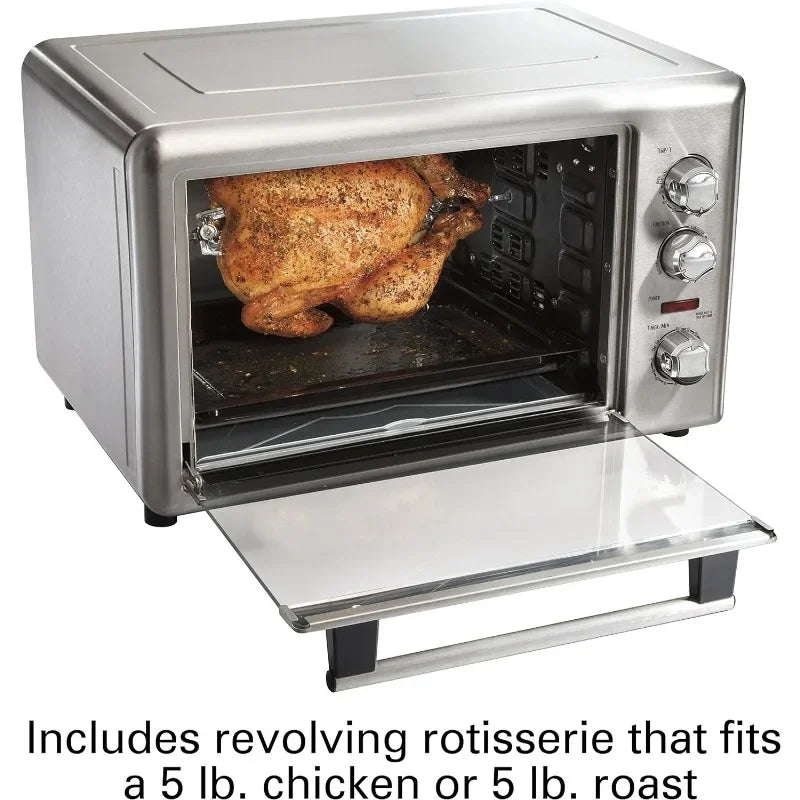 Hamilton Beach 31107D Convection Countertop Toaster Oven with Rotisserie, Extra-Large, Black and Stainless