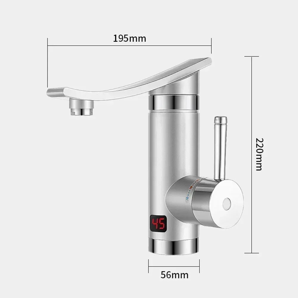 Instant Water Faucet Electric Hot Faucet 3000W° Rotating Adjustable Temperature Bathroom/Kitchen Instantaneous