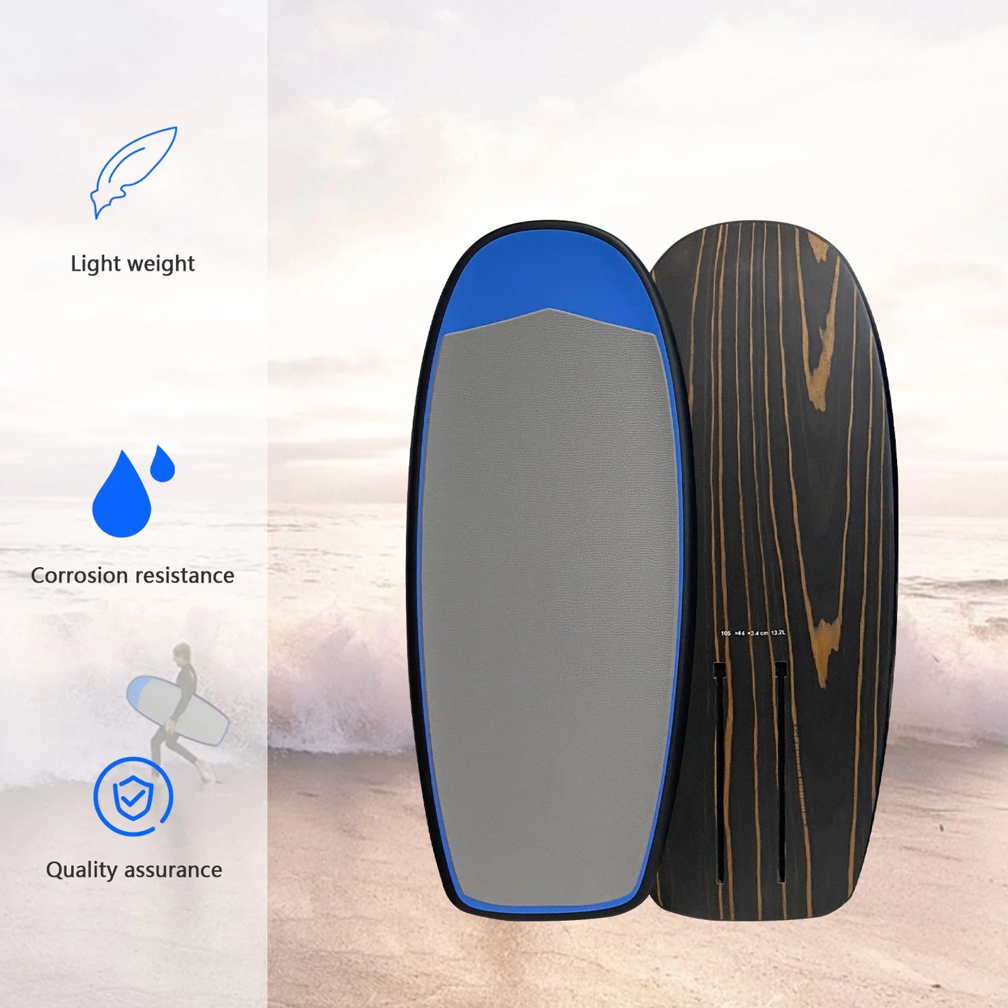 Hydrofoil Board for Water Sports and Hydrofoil Surfing, Reinforced Carbon Fiber Veneer, New, 13.2 Litre