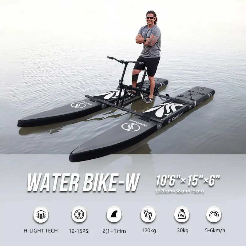 Spatium 2023 New Collection Popular Single Fishing Water Game Kayak Cone Inflatable Pedalo Floating Bike Pedal Bicycle Boat