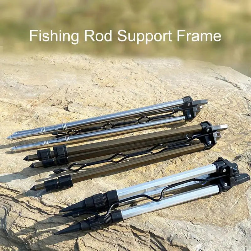 1pc Fishing Pole Support Frame Foldable Fishing Tripod Adjustable Telescopic Tripod Fishing Rod Bracket Holder Tripod