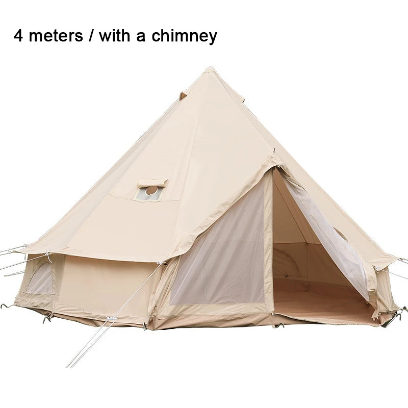 Professional Outdoor Canvas Cabin Bell Tents Waterproof 4 Season Luxury Camping Glamping Tent