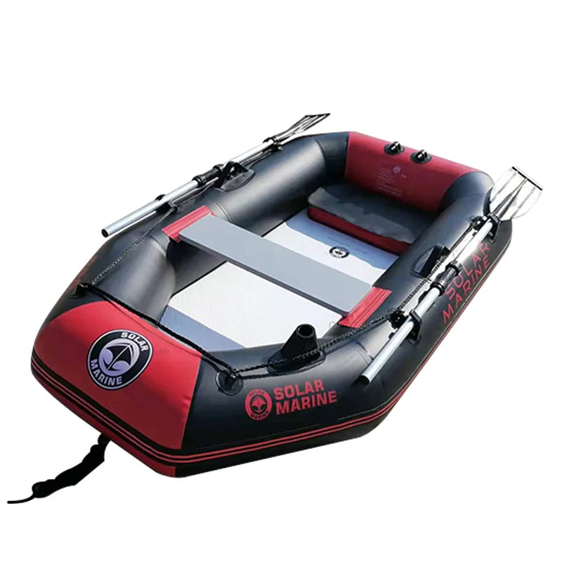 Solarmarine 2M 2 Person Inflatable Boat 0.7mm PVC Fishing Kayak Canoe with Free Accessories for Fishing Surfing Drifting