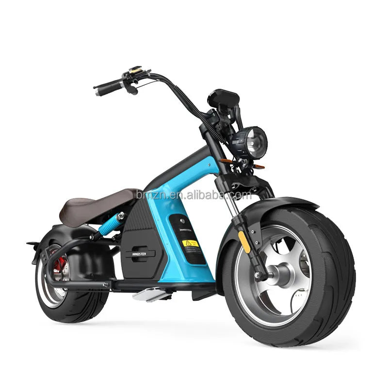 Electric motorcycle with seat dual motor 1500W wide wheel fat tire 60V 12AH harleyment motor scooter electric vehicle for adult