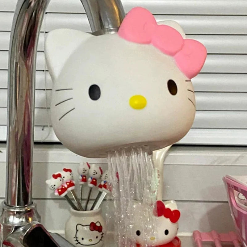 Creative Hello Kitty Kitchen Shower Faucet Kawaii Splash-proof Faucet Filter Household Rotatable Faucet Filter Home Goods Gift