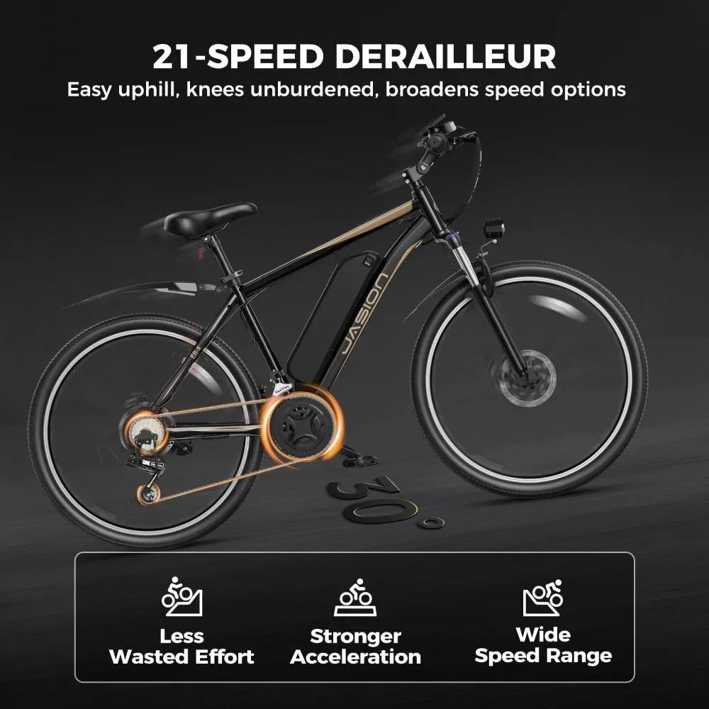 Electric Bike for Adults, [850W Motor Peak] [55Miles PAS 25MPH] Ebike, 26" Electric Mountain Bike with 450Wh Removable Battery