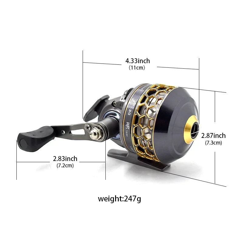 Metal Slingshot Fishing Reel Tuning Spincasting Catapult Bow for Hunting Outdoor Marine Sport Shooting Reel Accessories Tool New