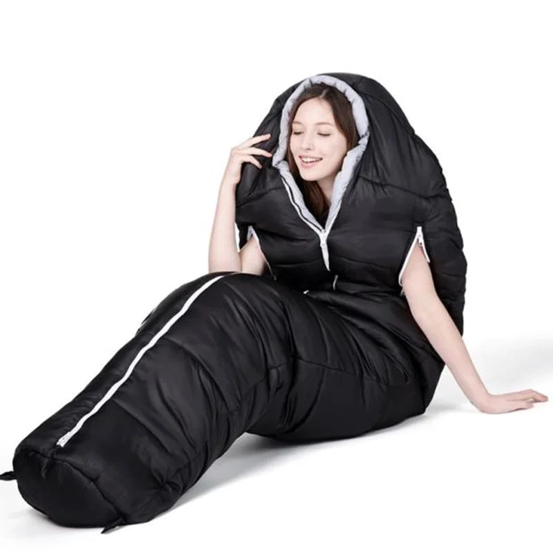 Outdoor Camping Reach Out Sleeping Bag Waterproof Windproof Anti Cold Warm Adult Winter Cotton Indoor Heat Preservation Sack