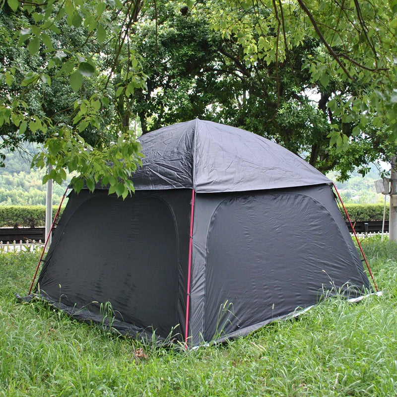 210cm Height 320cm Width Luxury 6persons Tent Black Castle Double Layers Aluminum Poles Waterproof Breathable Sunscreen Pergola