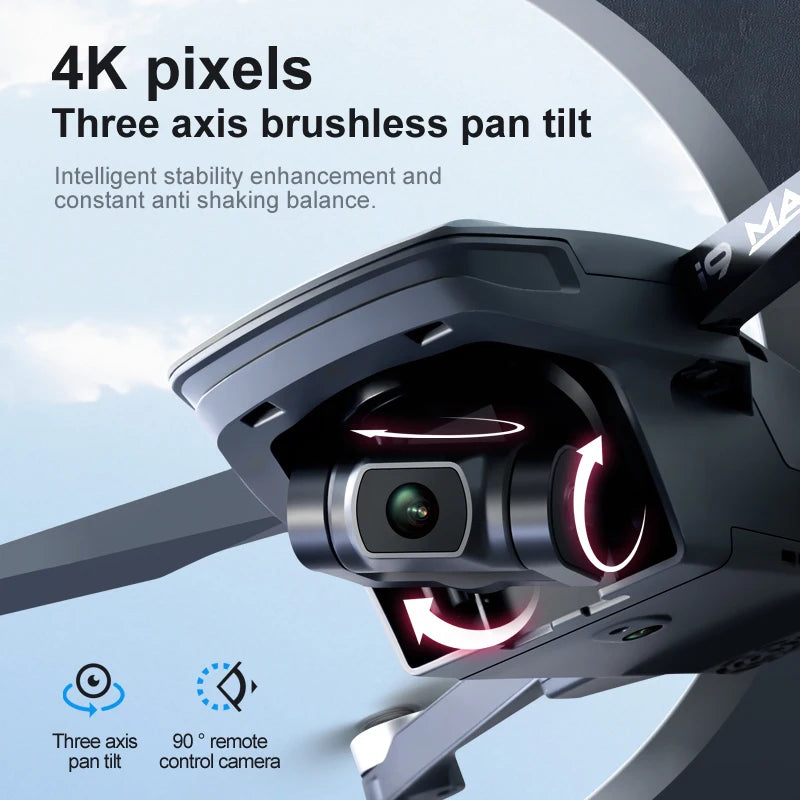 New i9 MAX 240g GPS Drone 4K Professional Dual HD Camera 3-Axis Gimbal Optical Flow RC Quadcopter 26min Flight 3KM VS Faith MINI