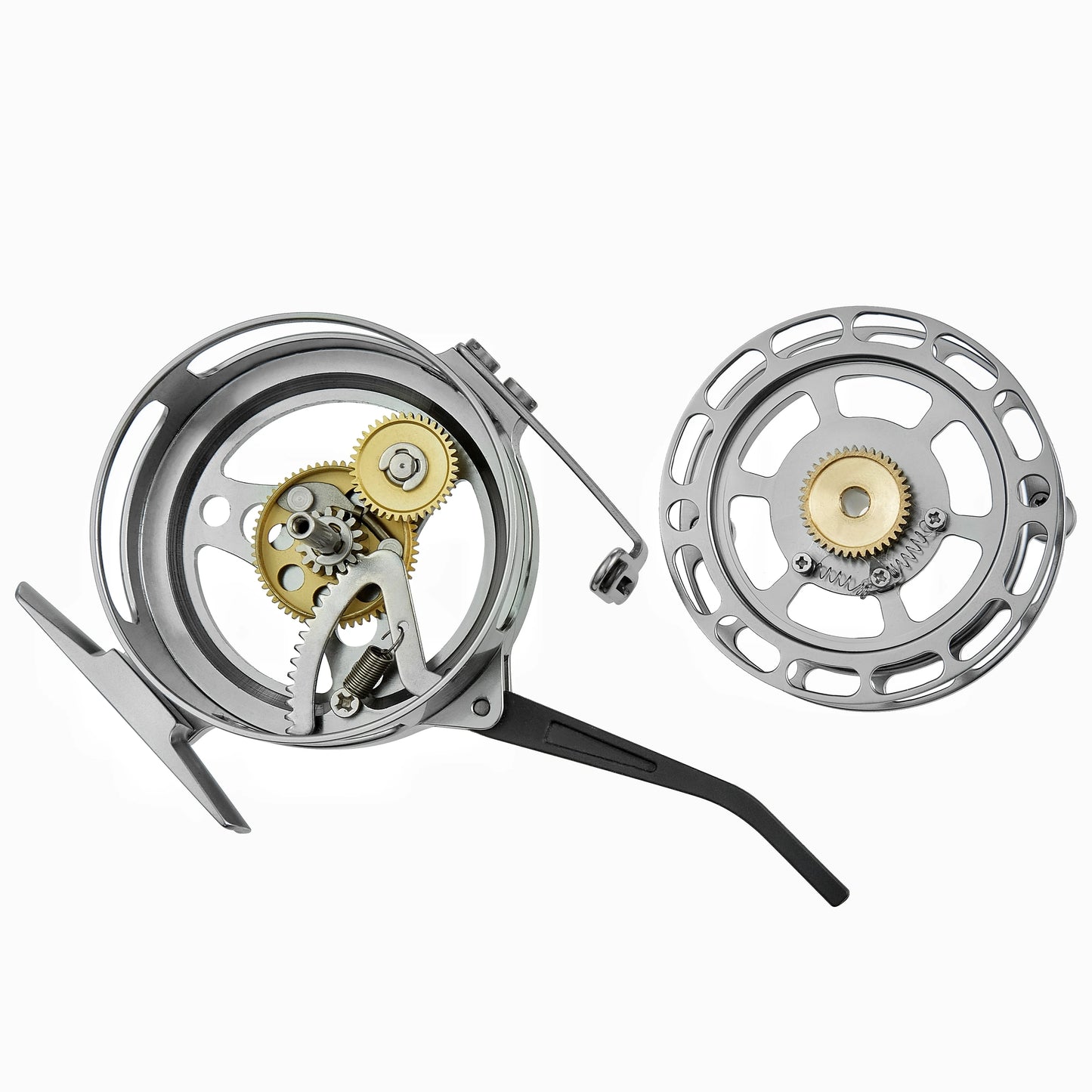 Automatic Fly Fishing Reel Made of CNC Machined Aluminum 75mm Out Diameter Large-Arbour for Nymph Fishing Freshwater