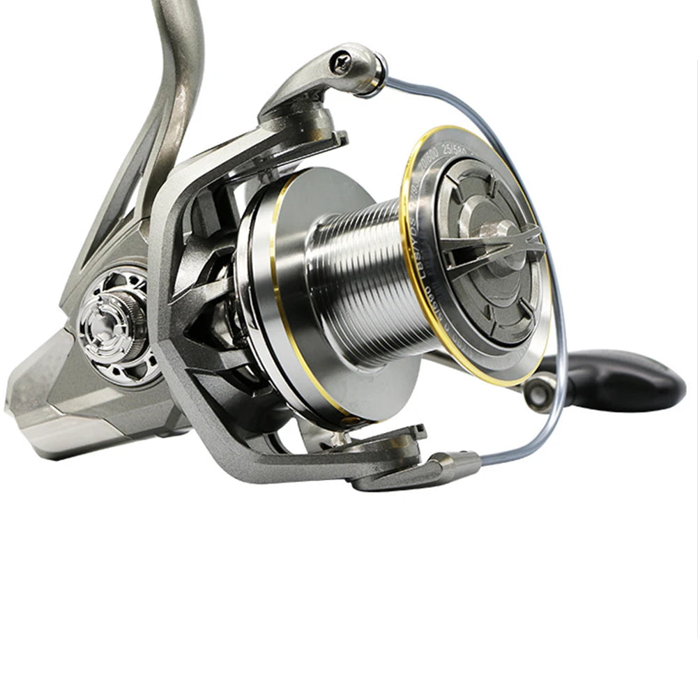 Fishing Reel Smooth Powerful Spinning Fishing Reel 4.8:1 Gear Ratio 8000/9000/10000/12000/14000 Series Spinning Reel