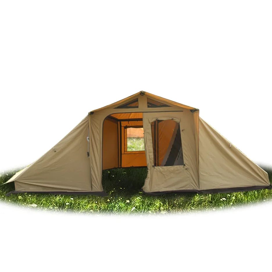 Luxury cabin camping equipment tents 4 person waterproof outdoor family largest camping tent