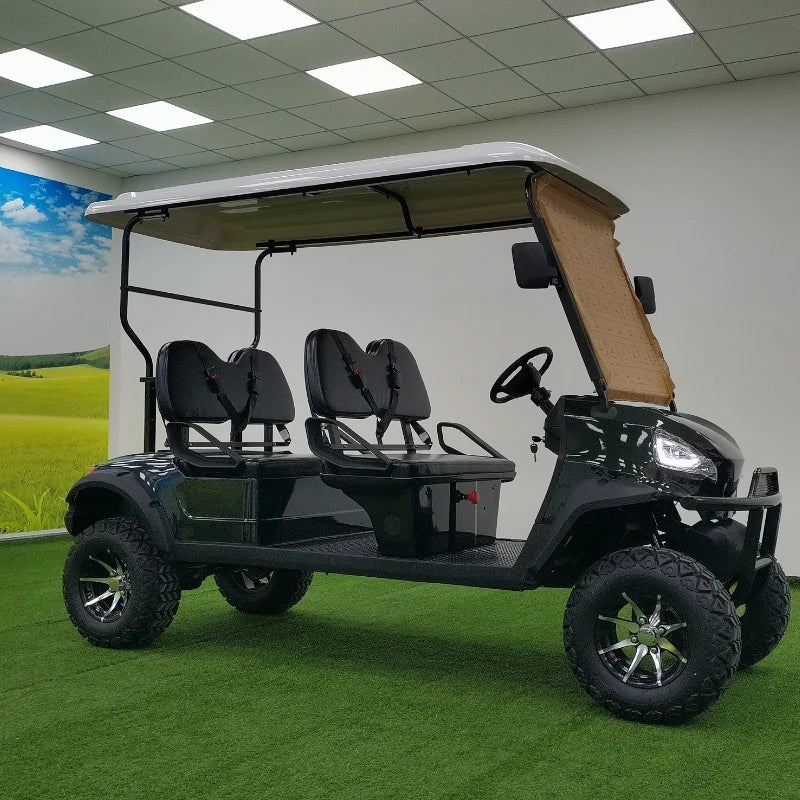 Worldwide Sales 48/60/72V Solar Panel Powered 4 6 Seater Off-Road ATV Club Car Electric Golf Cart With Four Wheel Drum Brakes