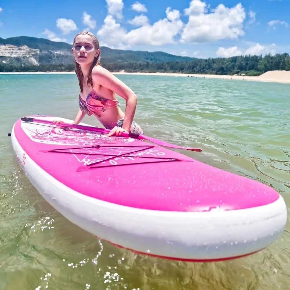 Inflatable Stand Up Paddle Board Surfing SUP Boards,6 Inches Thick ISUP Boards with SUP Accessories Including Backpack