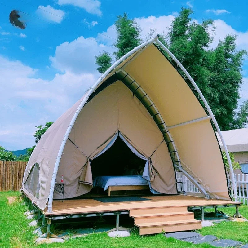 Outdoor Camp Sailing Tent Hotel Accommodation Scenic Resort Camping Double Floor Hotel Tent Star Room