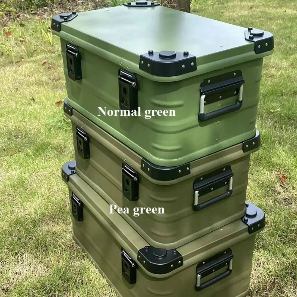 50L Aluminum Alloy Car SUV Self Driving Travel Storage Box Outdoor Camping Equipment Huge Capacity Suitcase Trunk Portable Case