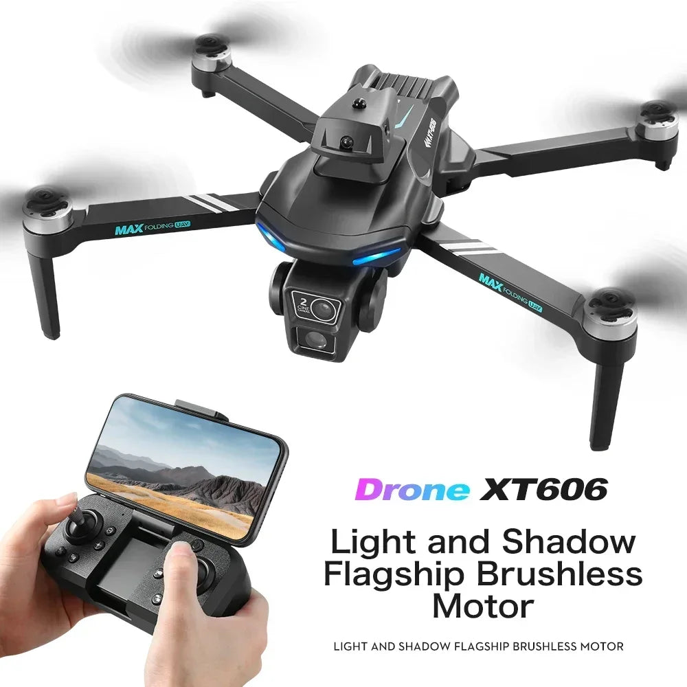 New XT606 Mini RC Drone 8K HD Camera FPV Foldable Profesional Aerial Photography Quadcopter WIFI Helicopter Airplane Gifts Toys