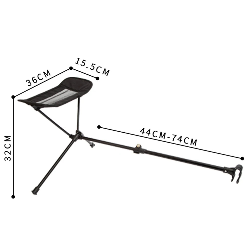 Portable Folding Retractable Footrest Leg Rest Non Slip Camping Chair Kit Moon Chair Foot Support for Reclining Swing Moon Beach